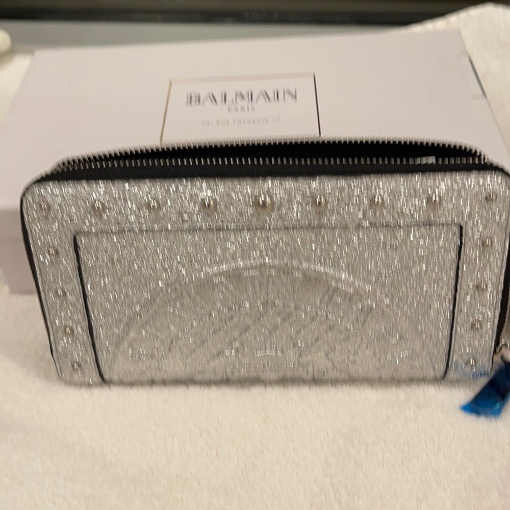 Balmain large silver wallet